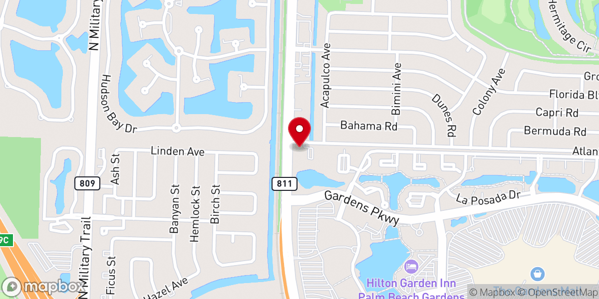 Map showing location of First Baptist Church