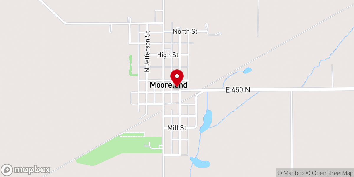 Map showing location of Mooreland Fire Department
