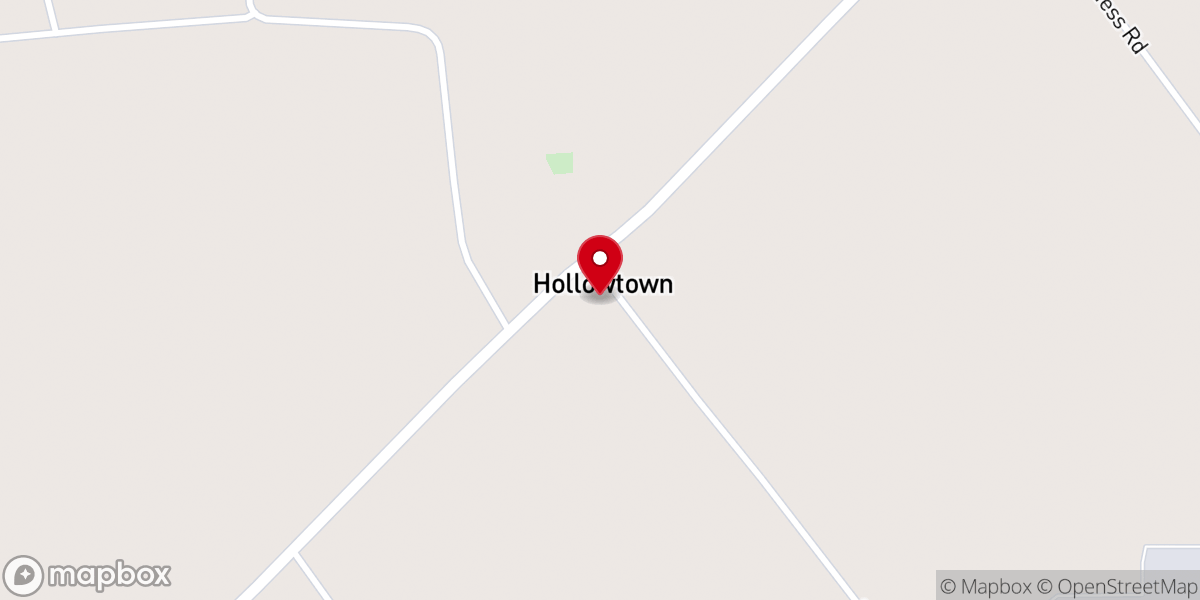 Map showing location of Hollowtown Christian Church