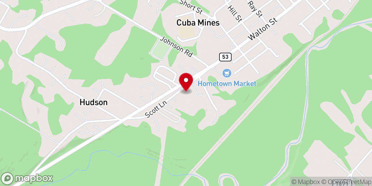 Map showing location of Gospel Tabernacle Assembly of God