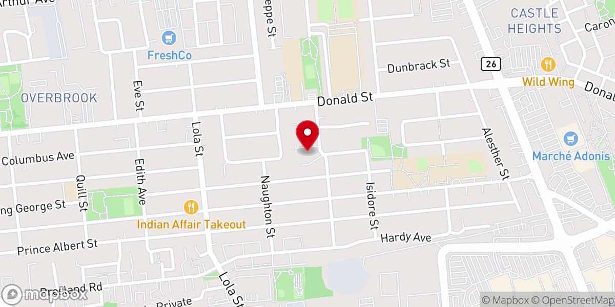 Map showing location of St. Sebastien