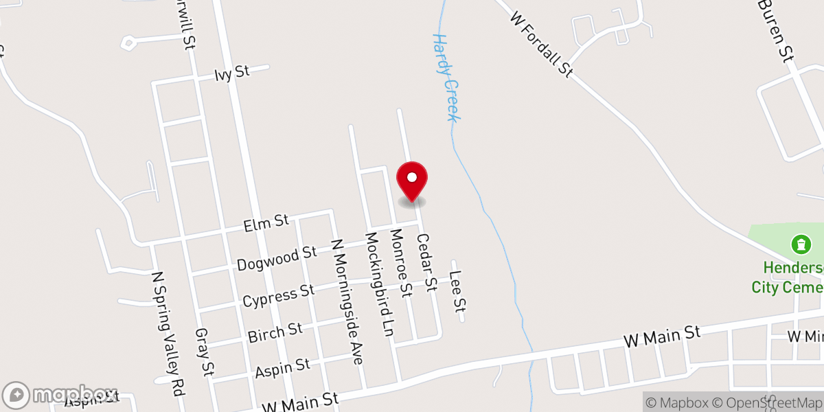 Map showing location of Arlem Grove Baptist Church