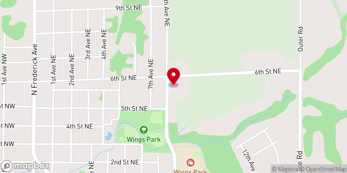 Map showing location of Antioch Christian Church - Oelwein