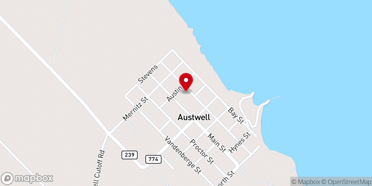 Map showing location of City of Austwell