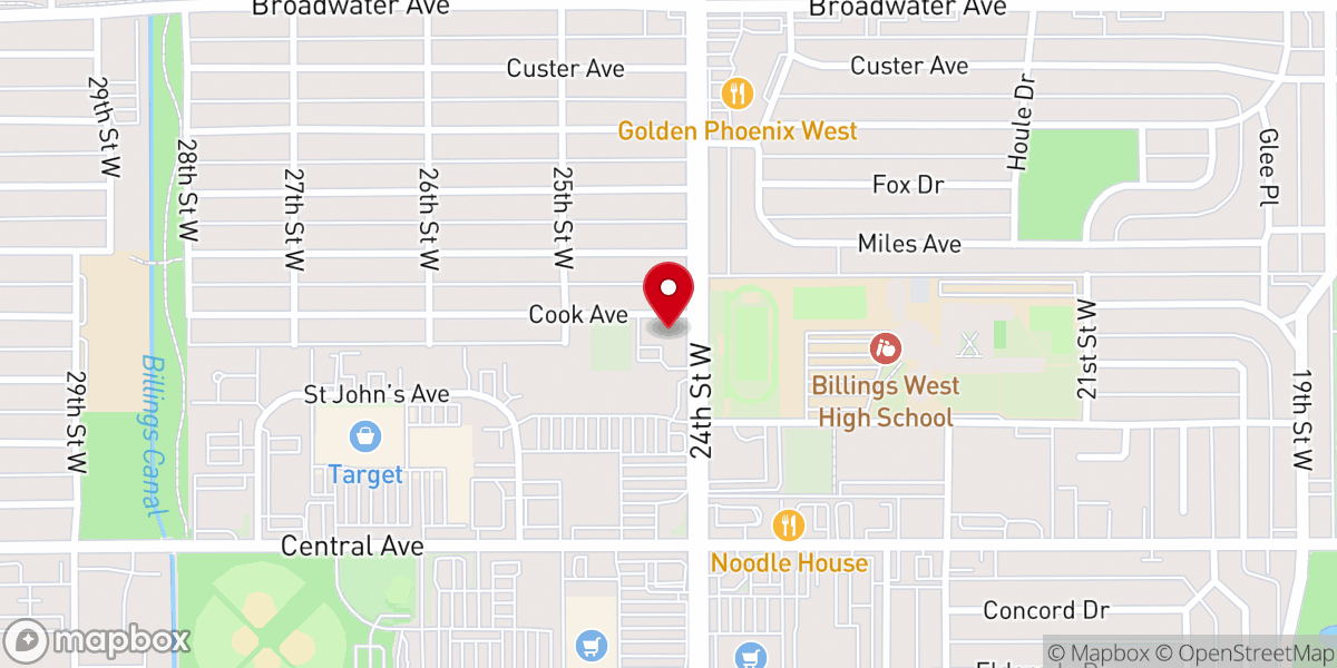 Map showing location of St Andrew Presbyterian Church