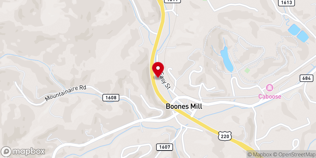 Map showing location of Holly Jo's Creekside Grill