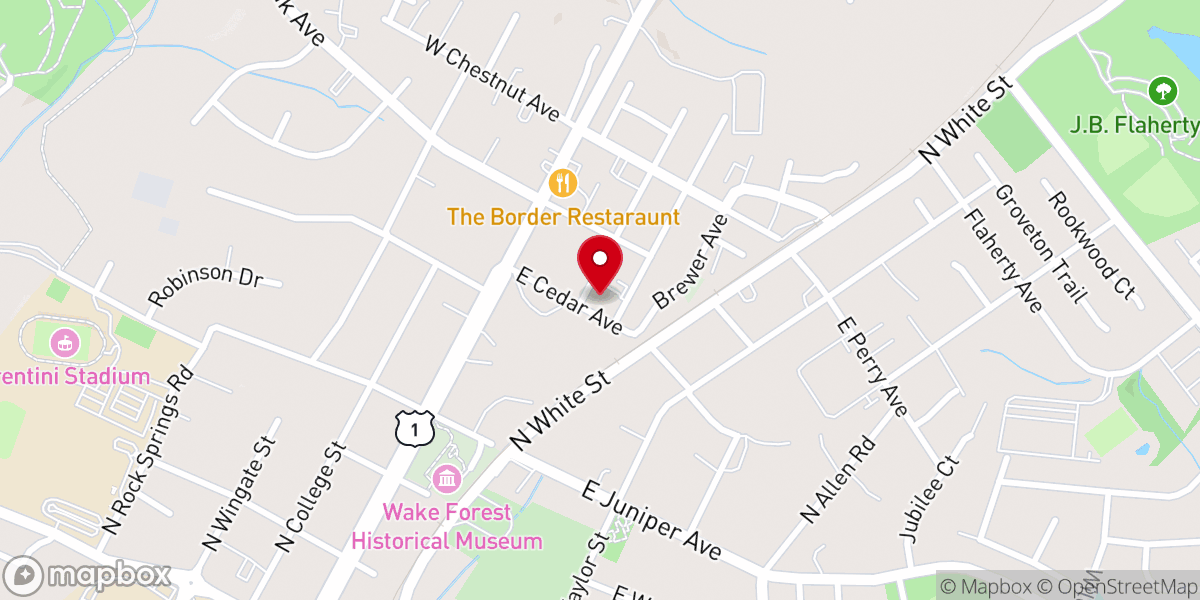 Map showing location of Wake Forest Church of God