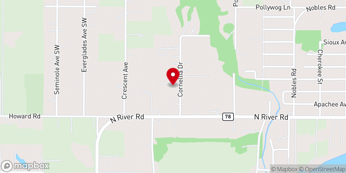 Map showing location of Bethel Holiness Church