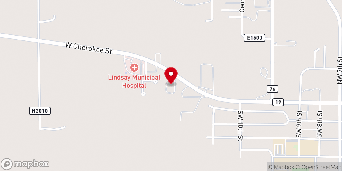 Map showing location of Lindsay Church of Christ