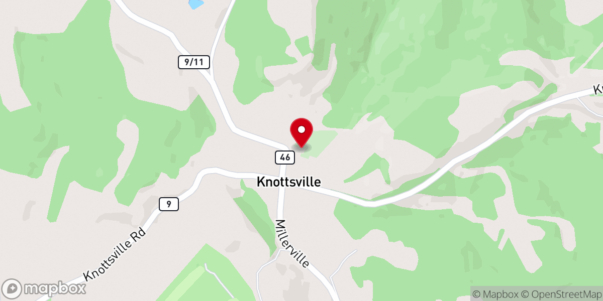 Map showing location of Knottsville United Methodist Church