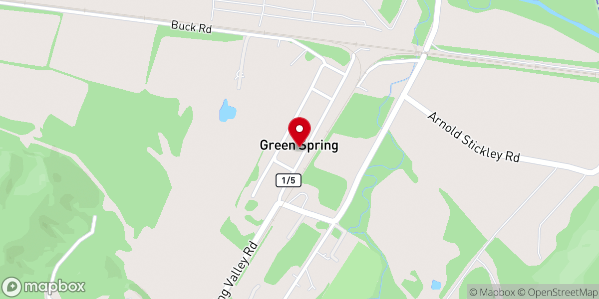 Map showing location of Green Spring Assembly of God