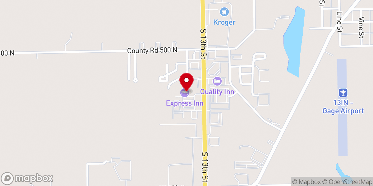 Map showing location of Express Inn & Suites