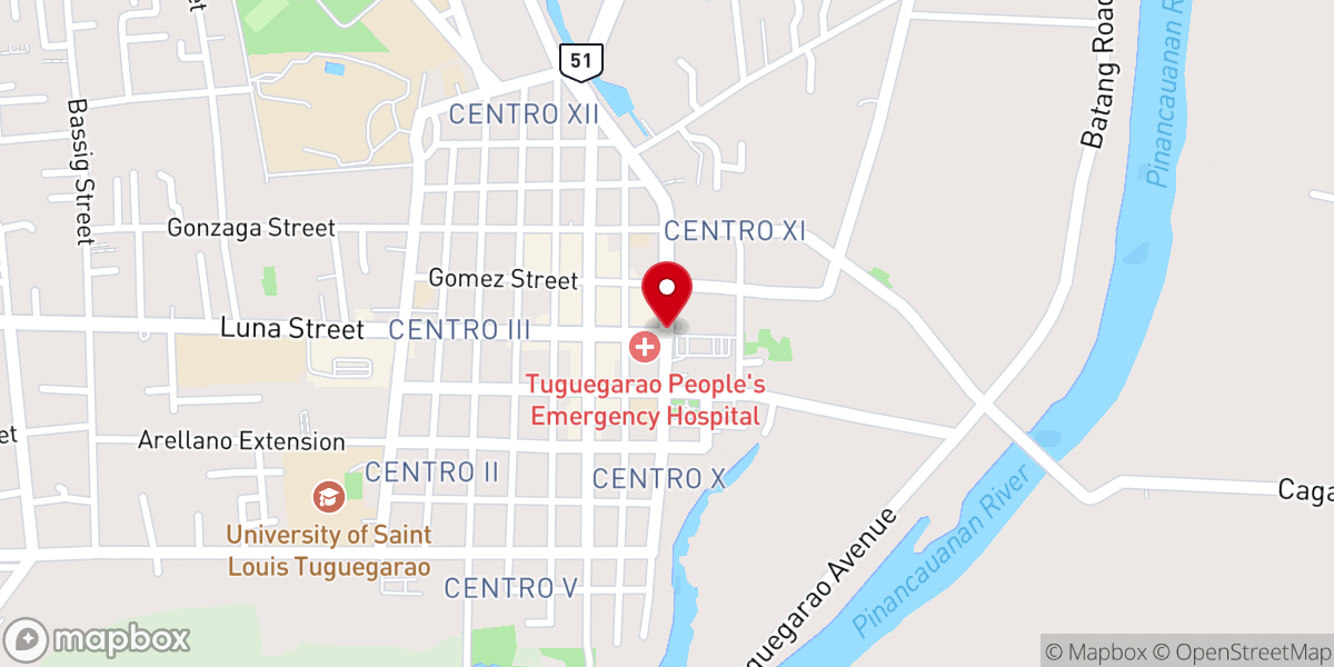 Map showing location of Catholic Rectory