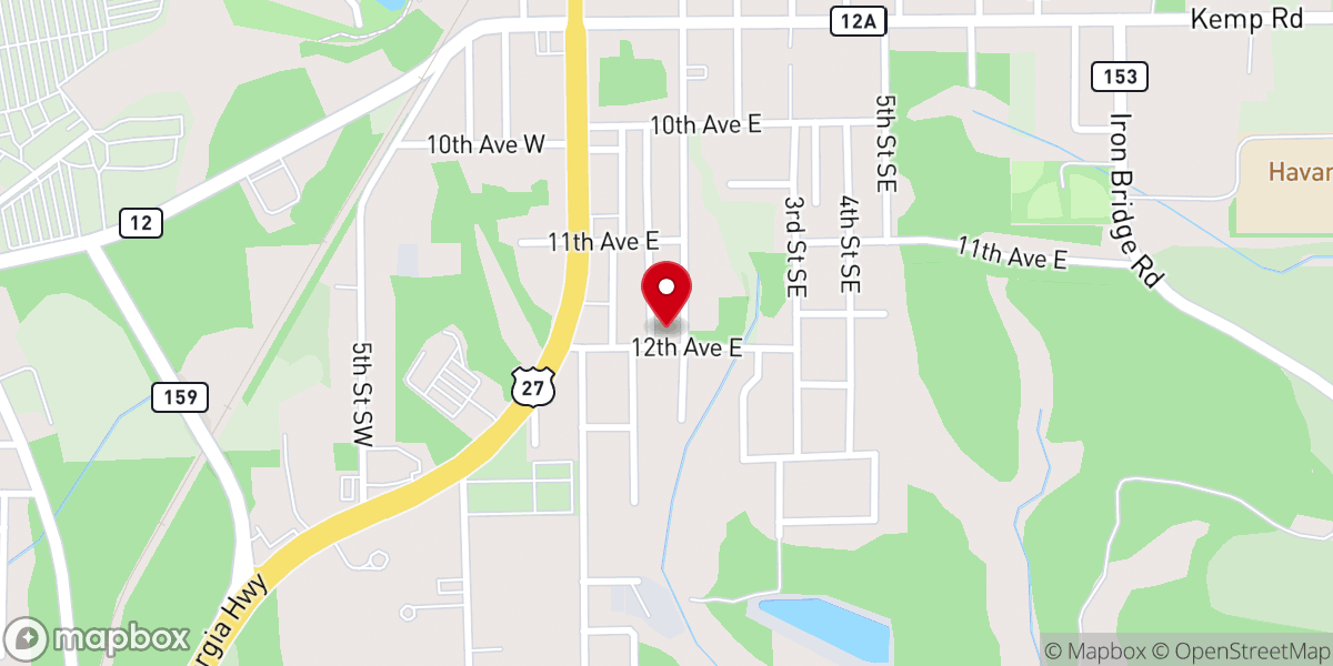 Map showing location of Antioch TB Church