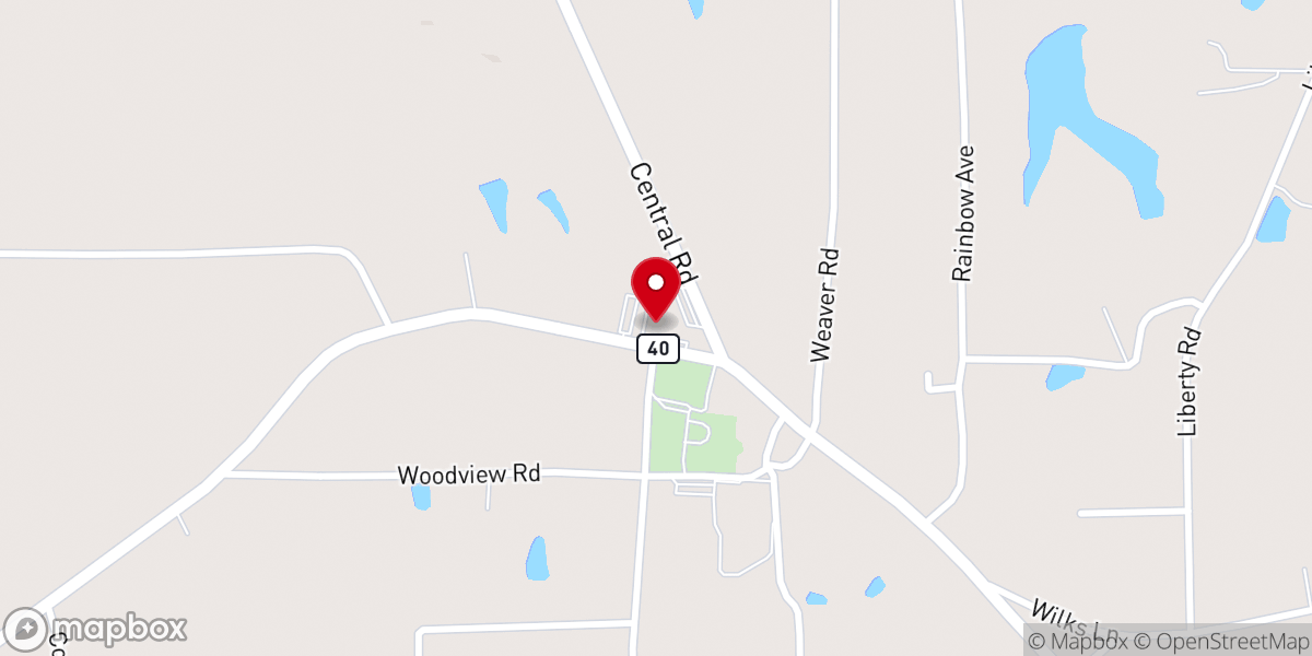 Map showing location of Henagar Baptist Church