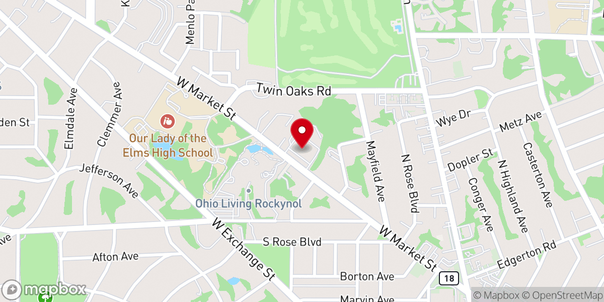 Map showing location of Akron First Assembly of God