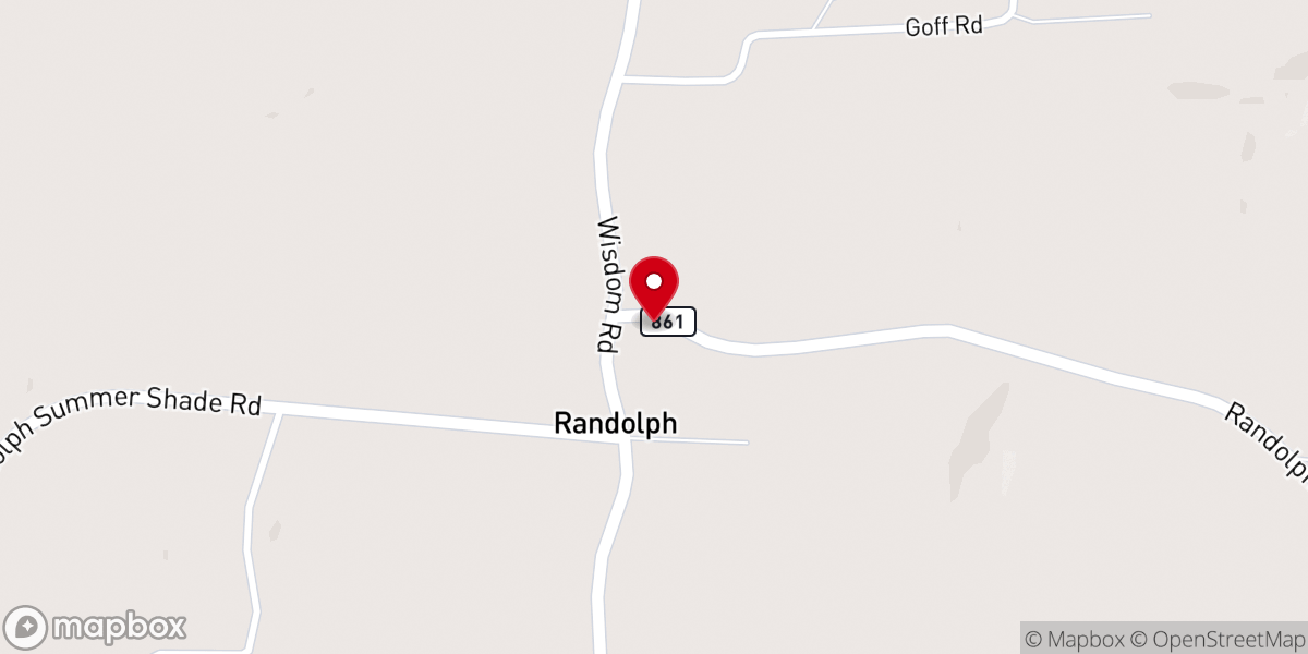 Map showing location of Pleasant Hill Church