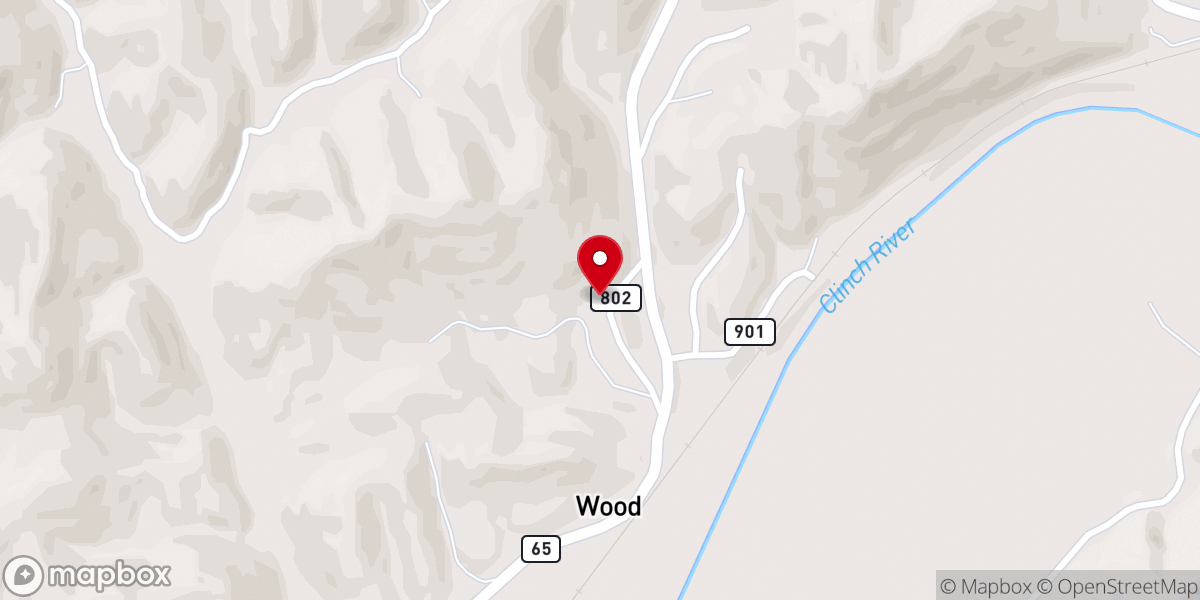 Map showing location of Wood Riverview Church
