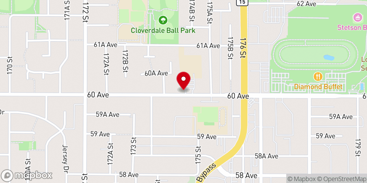 Map showing location of Cloverdale Canadian Reformed Church