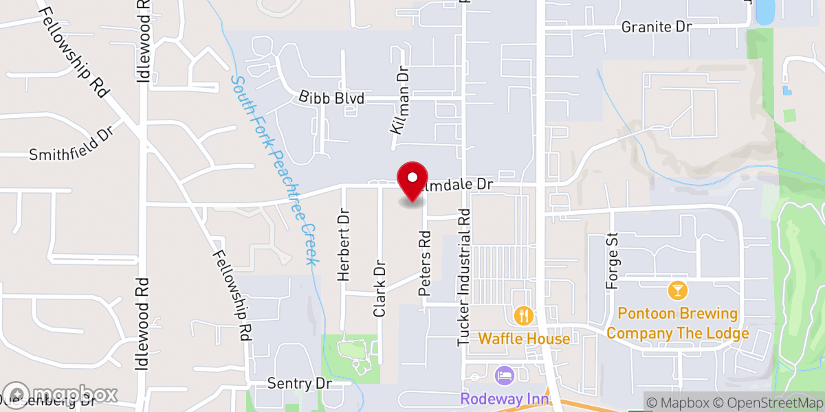 Map showing location of Little Miller Grove Baptist Church