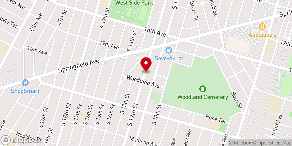 Map showing location of New Eden Baptist Church