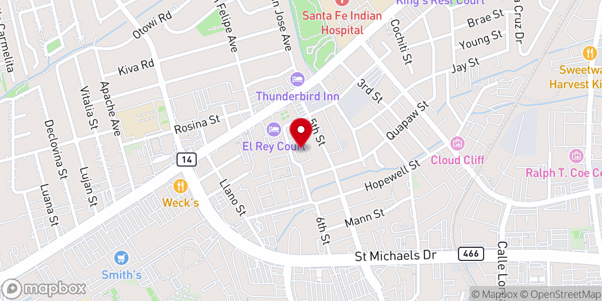 Map showing location of Iglesia Apostolica Pentecostes Monte de Sion
