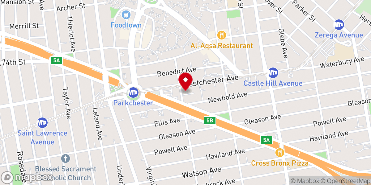 Map showing location of Beis Menachem of Parkchester