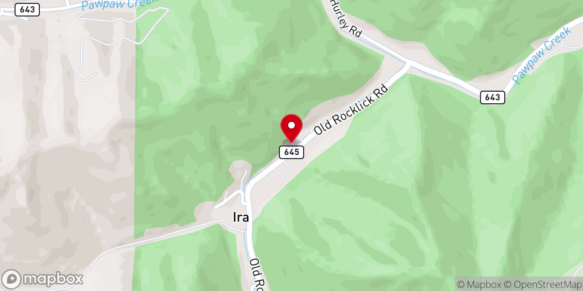 Map showing location of Kelsa Freewill Baptist Church