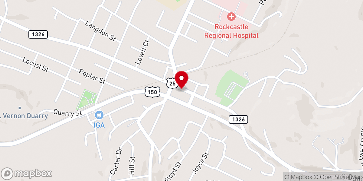 Map showing location of Daniel Boone Community Action Agency