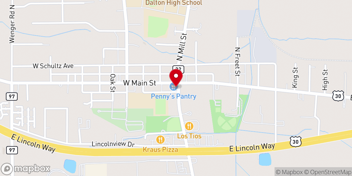 Map showing location of Dalton Village Hall