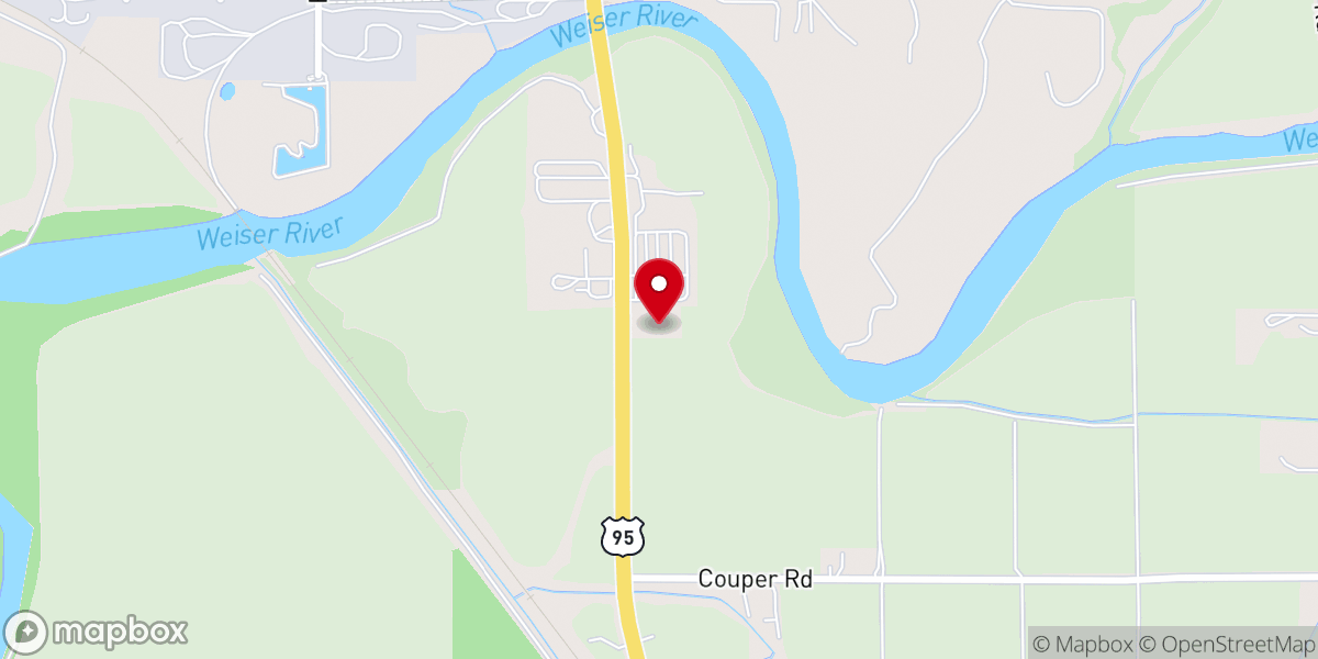 Map showing location of Riverside Baptist Church Weiser