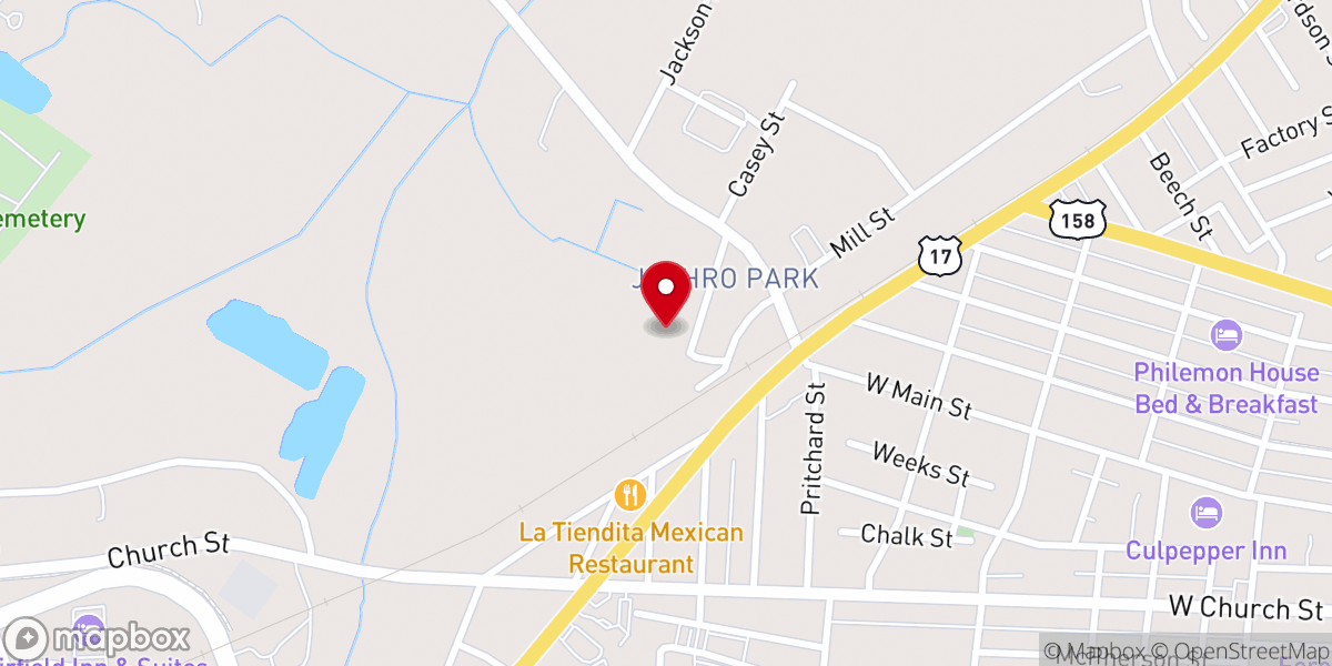Map showing location of Emmanuel Baptist Church