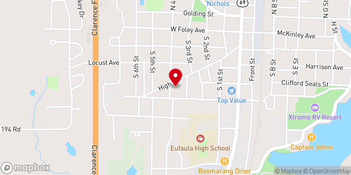 Map showing location of Church of the Nazarene