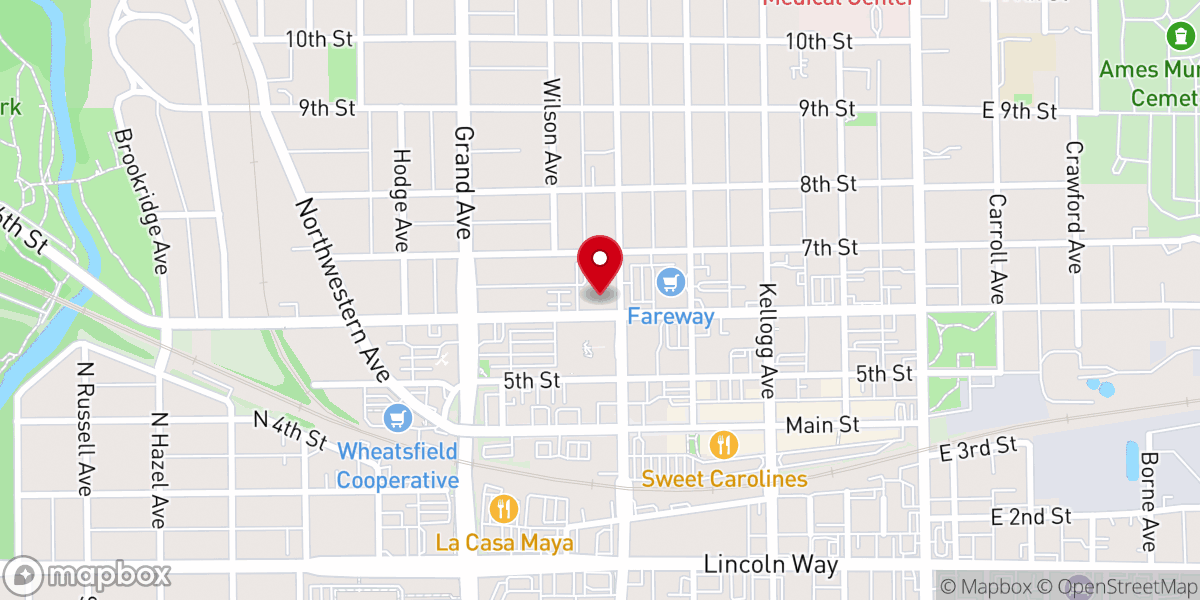 Map showing location of First Christian Church