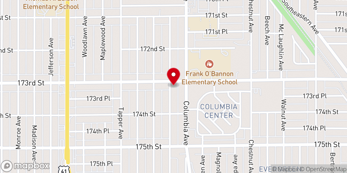 Map showing location of West Hammond Church of Christ