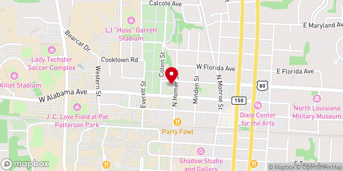 Map showing location of Lincoln Parish Help Agency
