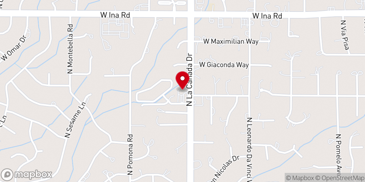 Map showing location of Calvary Oro Valley Church