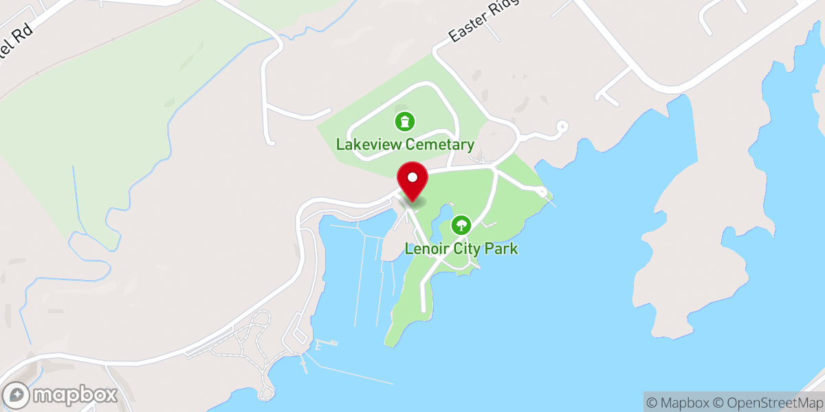 Map showing location of Lenoir City Park