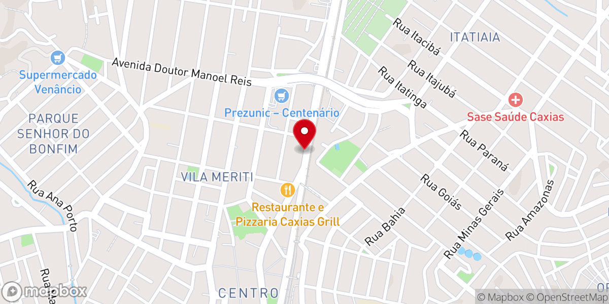 Map showing location of Igreja Metodista Central em Duque de Caxias