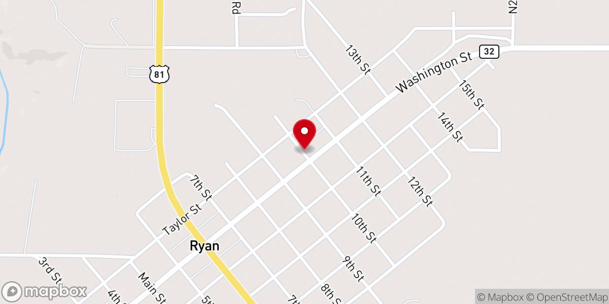 Map showing location of First Baptist Church