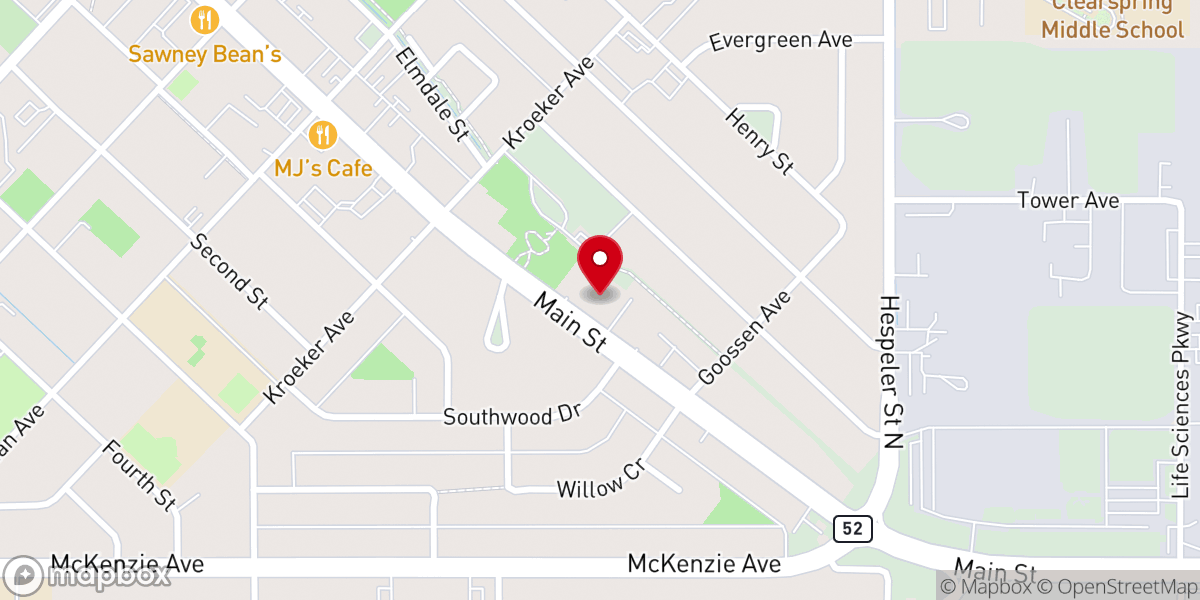 Map showing location of United Church of Steinbach