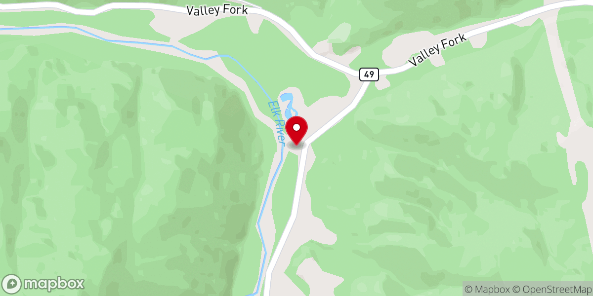 Map showing location of Elk Springs Resort & Fly Shop