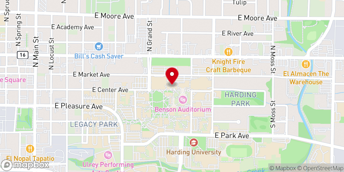 Map showing location of Searcy Chinese Church of Christ