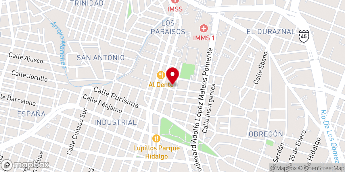 Map showing location of Parroquia de la Divina Providencia
