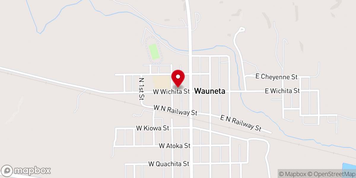Map showing location of Wauneta United Methodist Church