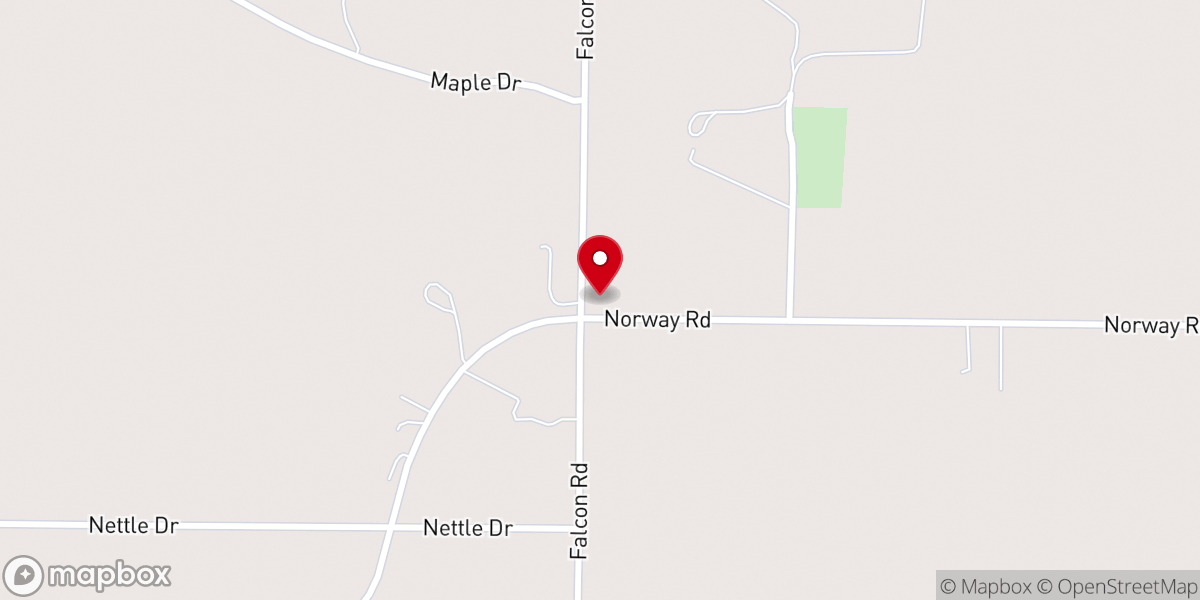 Map showing location of New Salem Baptist Church