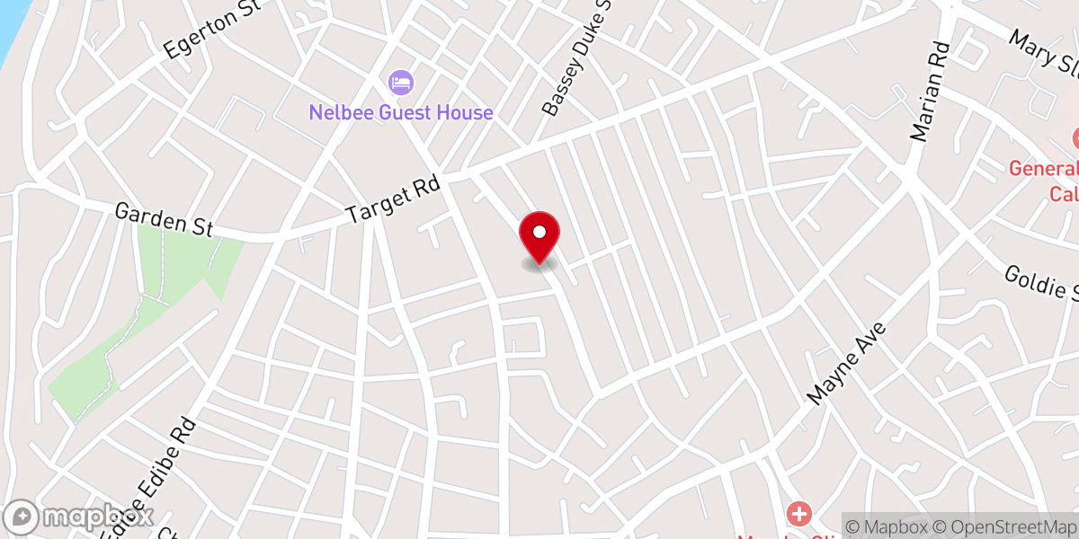 Map showing location of Living Faith Church Ekondo Street
