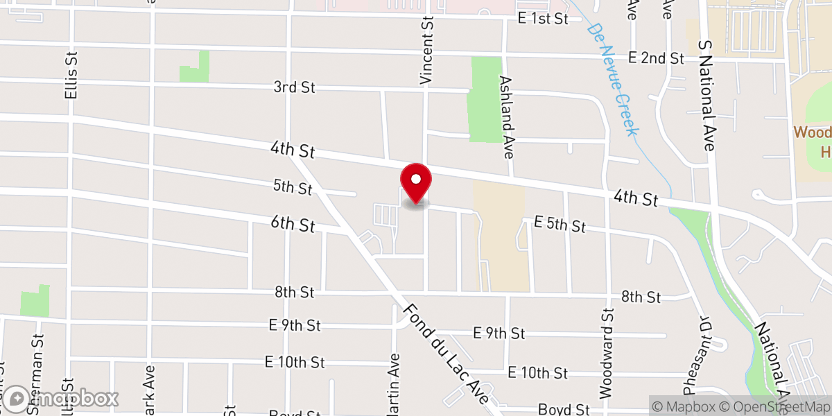 Map showing location of Hope Lutheran Church