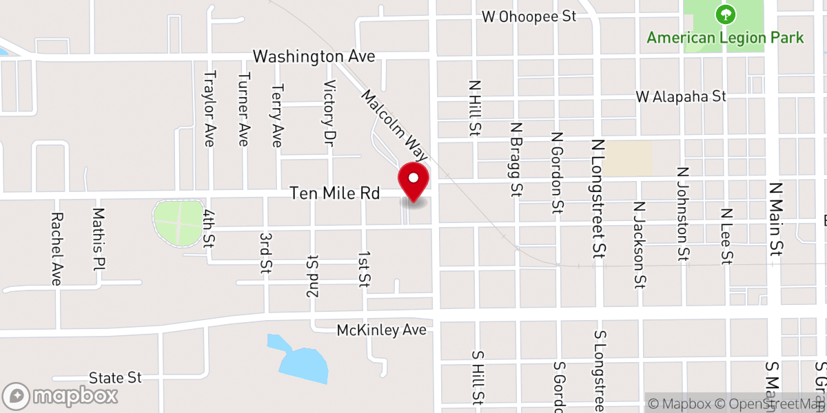 Map showing location of Abundant Life Pentecostal Worship Center