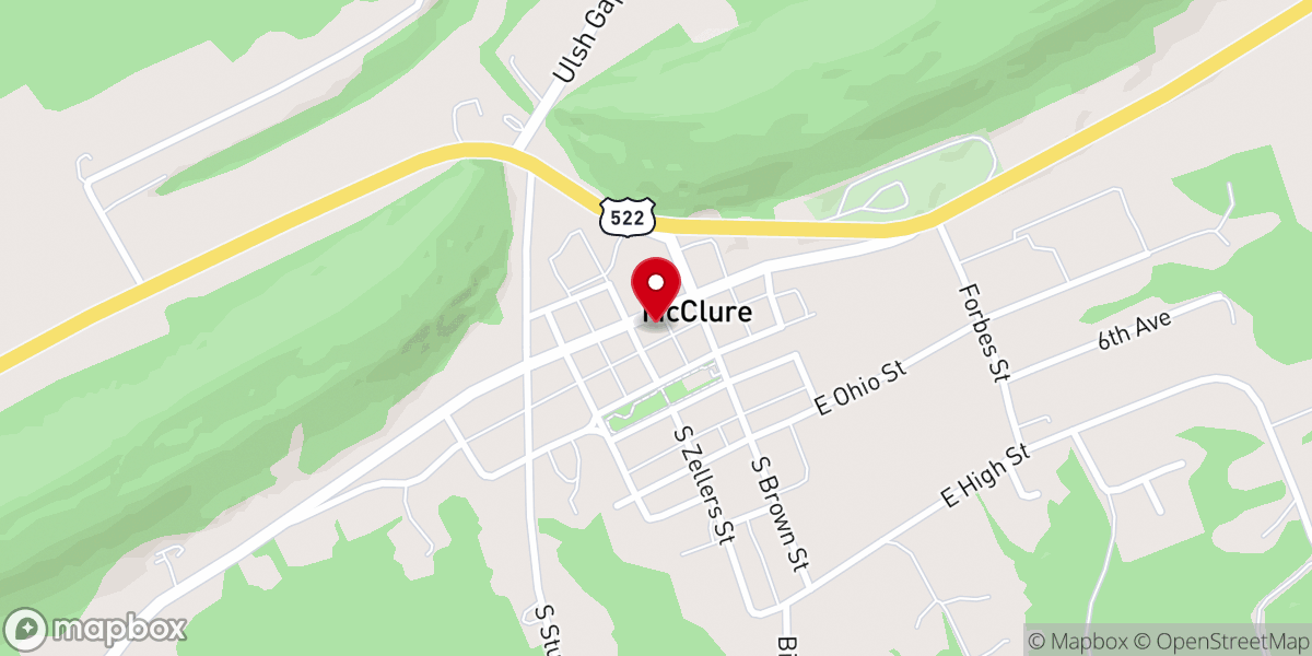 Map showing location of Trinity Lutheran Church